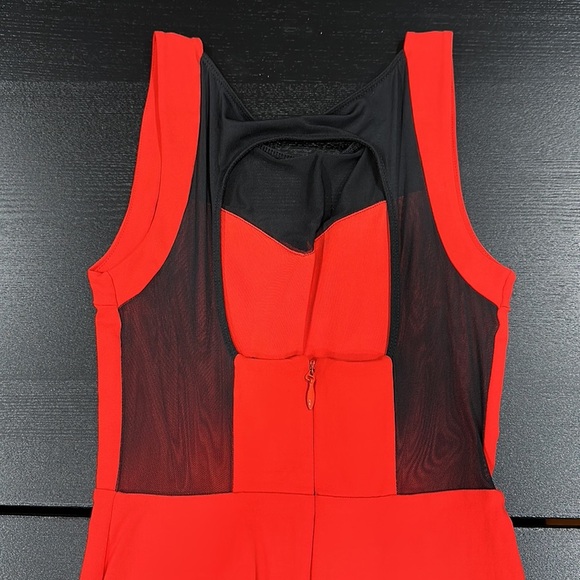 Bebe Red Bodycon Mini Dress with Mesh Inserts - XS - Picture 5 of 12